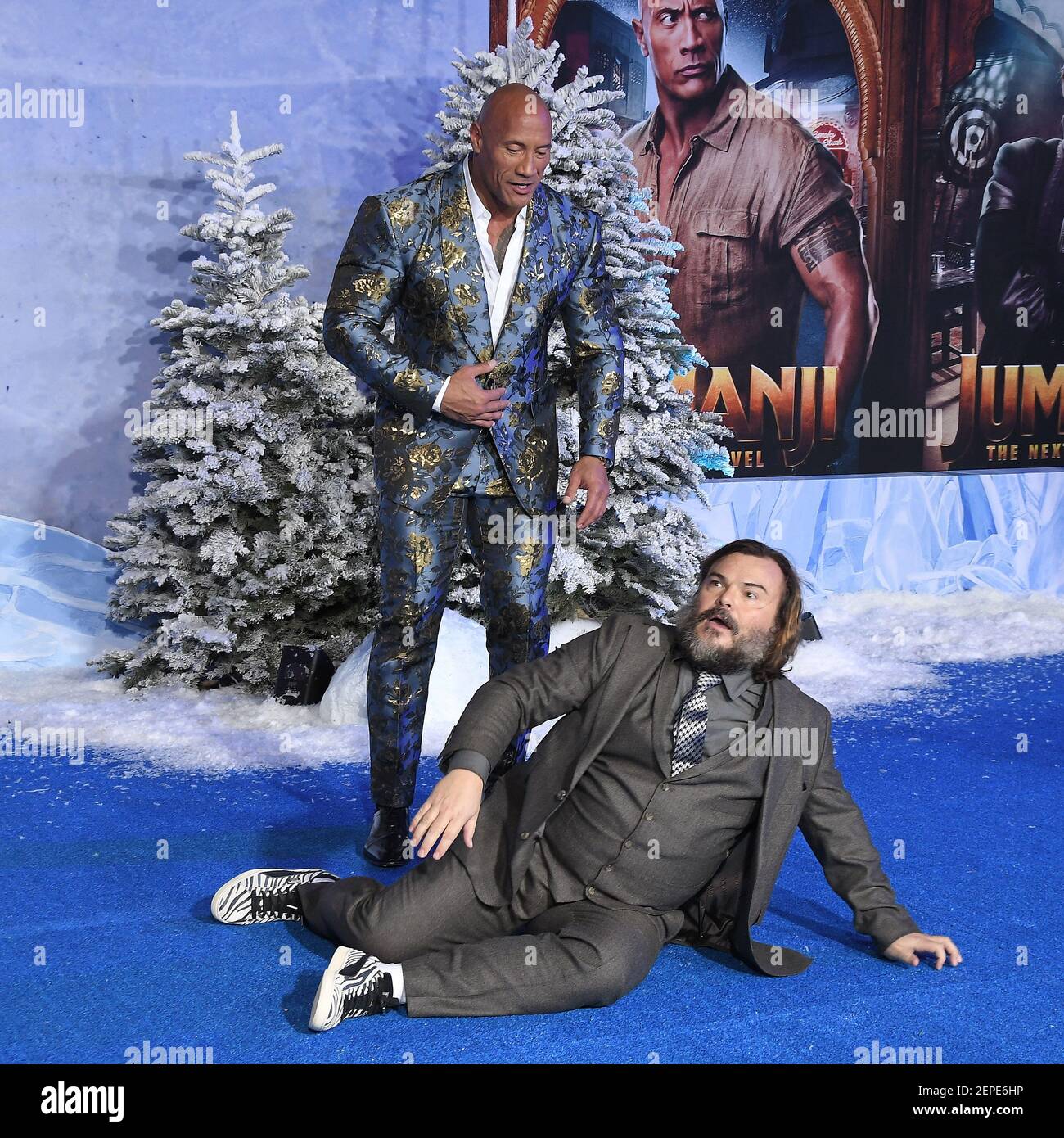 L-R) Dwayne Johnson and Jack Black at the JUMANJI THE NEXT LEVEL