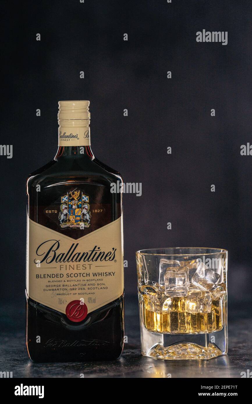 Ballantines whiskey bottle hi-res stock photography and images
