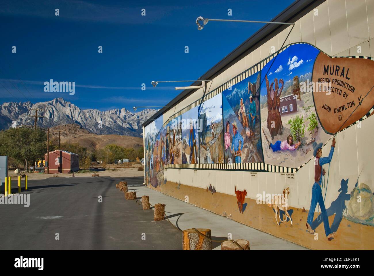 Mural at Film Museum in Lone Pine, Owens Valley, California, USA Stock