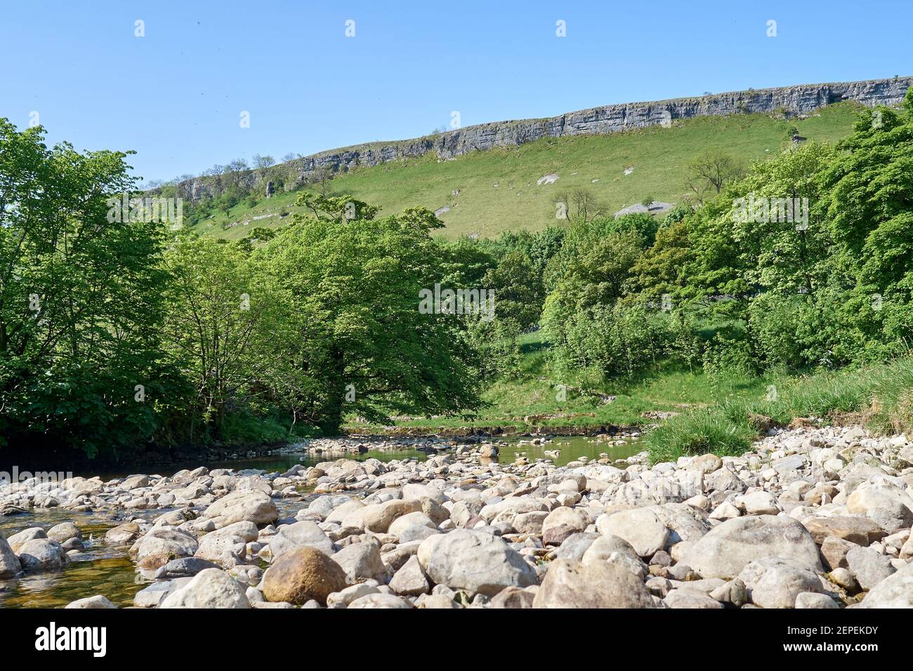 Cray Gill ford across the river in Yorkshire. Cray Gill in the village of Cray, near Buckden in the Yorkshire Dales National Park Stock Photo