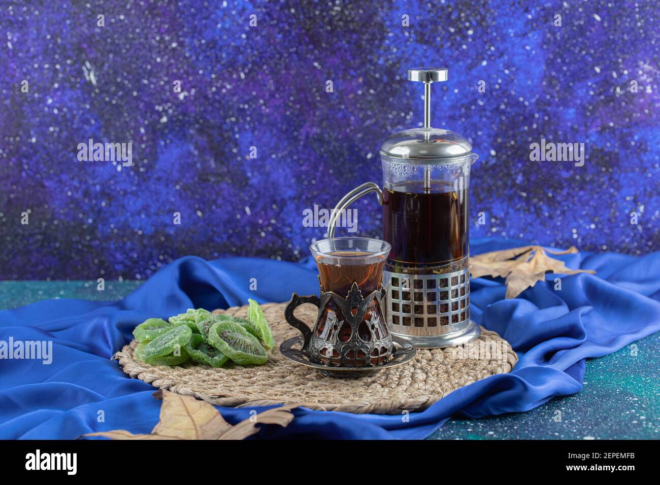 Flat top view tea hi-res stock photography and images - Alamy