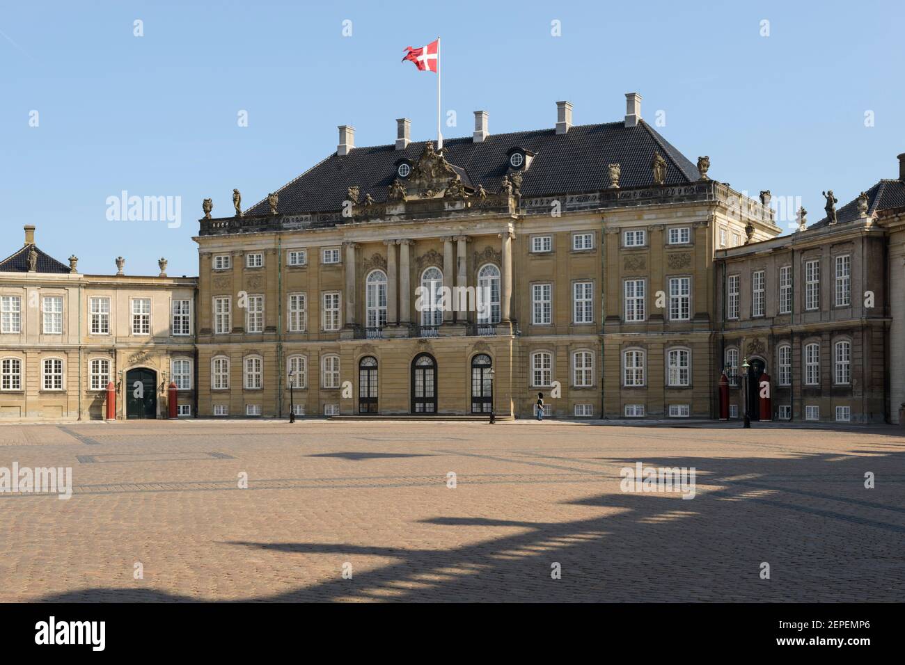 Amalienborg Palace Square in Copenhagen, Denmark. Stock Photo