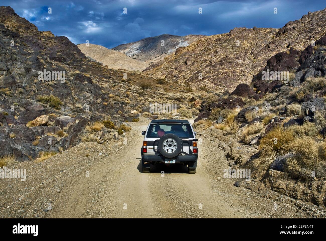 Driving to Inyo Mountains on Cerro Gordo Road over Owens Valley, California, USA Stock Photo Alamy