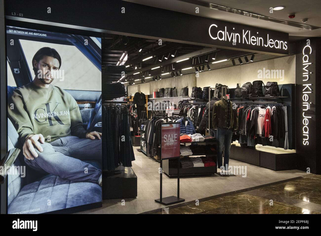 American multinational fashion brand Calvin Klein store at a shopping mall  in Hong Kong. (Photo by Budrul Chukrut / SOPA Images/Sipa USA Stock Photo -  Alamy