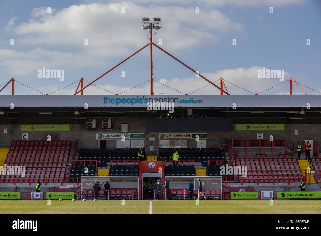 Crawley, UK. 27th Feb, 2021. General view of The People's Pension Stadium in Crawley, UK on 2/27/2021. (Photo by Jane Stokes/News Images/Sipa USA) Credit: Sipa USA/Alamy Live News Stock Photo