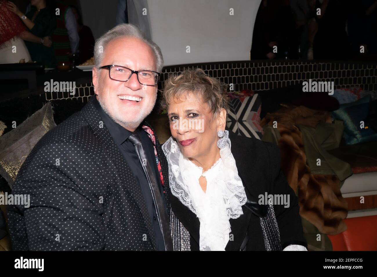 Michael Keegan and Lucia Kaiser celebrate Lucia Kaiser's birthday at Celon at the Bryant Park Hotel in New York, NY on December 13, 2019. (Photo by David Warren /Sipa? USA) Stock Photo