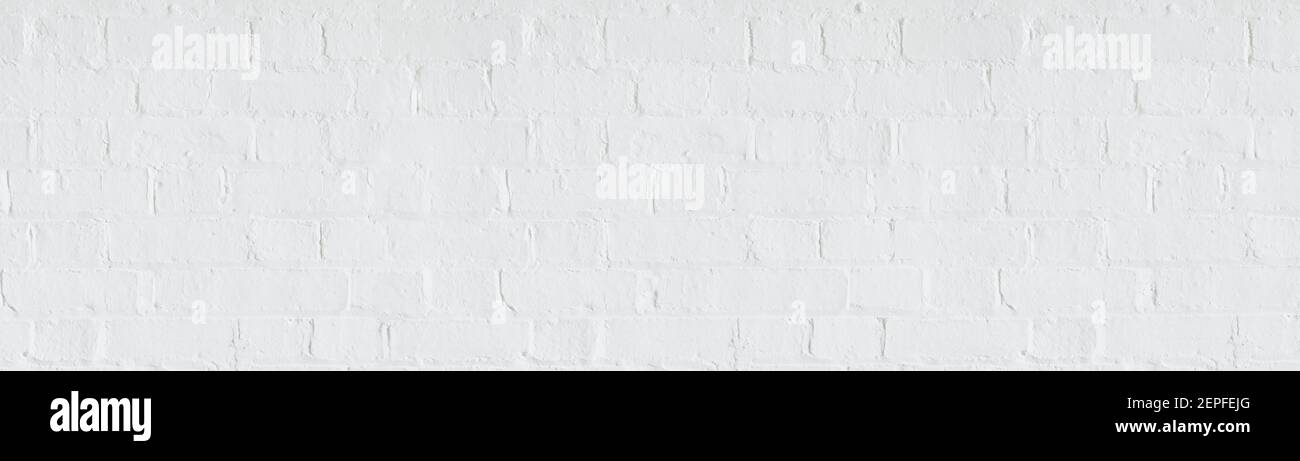 White brick wall banner, blank white brick wall pattern texture, UK Stock Photo