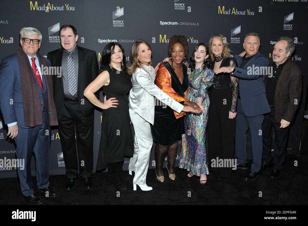 L-R: The cast of Mad About You: exec. Producer Peter Tolan and actors  Richard Kind, Antionette Lavacchia, Anne Ramsay, Helen Hunt, Paul Reiser,  Abby Quinn, Kecia Lewis and John Pankow attend the