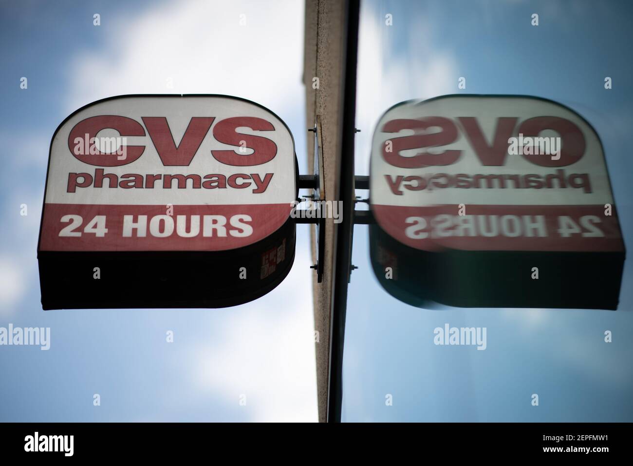 A CVS Pharmacy logo in Washington, D.C., as seen on August 7, 2019 ...