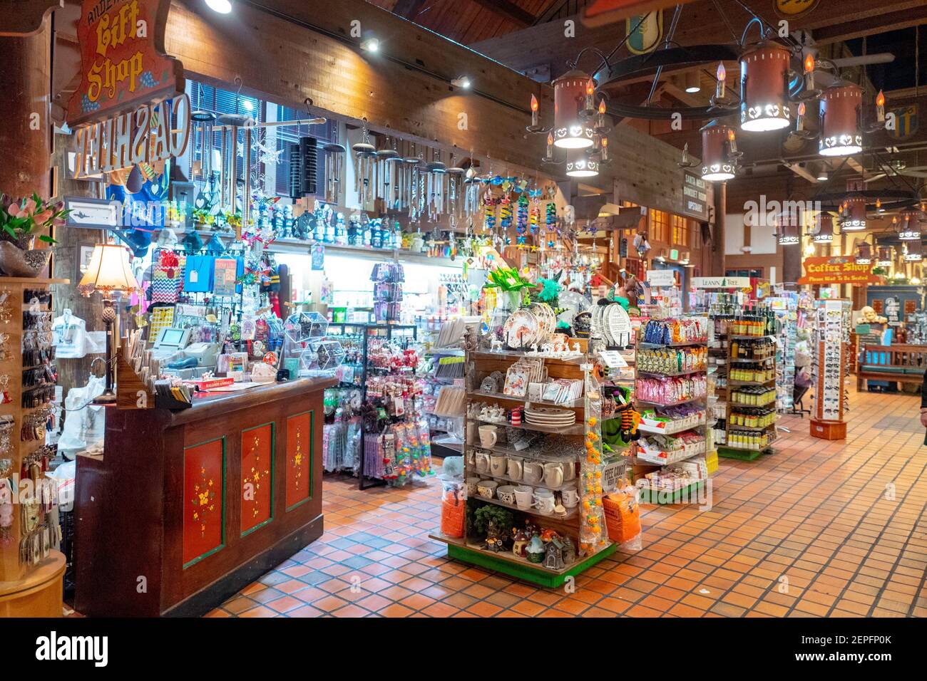 Gift shop interior view at Pea Soup Andersen's, a classic restaurant