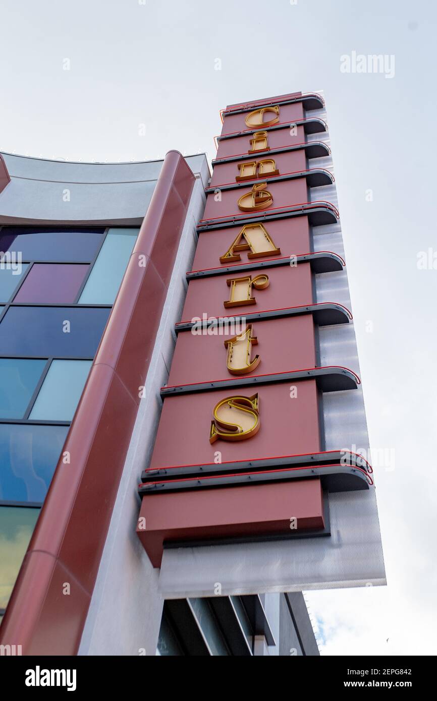 Low-angle view of sign for Cinearts theatre on Santana Row in the Silicon  Valley, San Jose, California, December 14, 2019 Stock Photo - Alamy