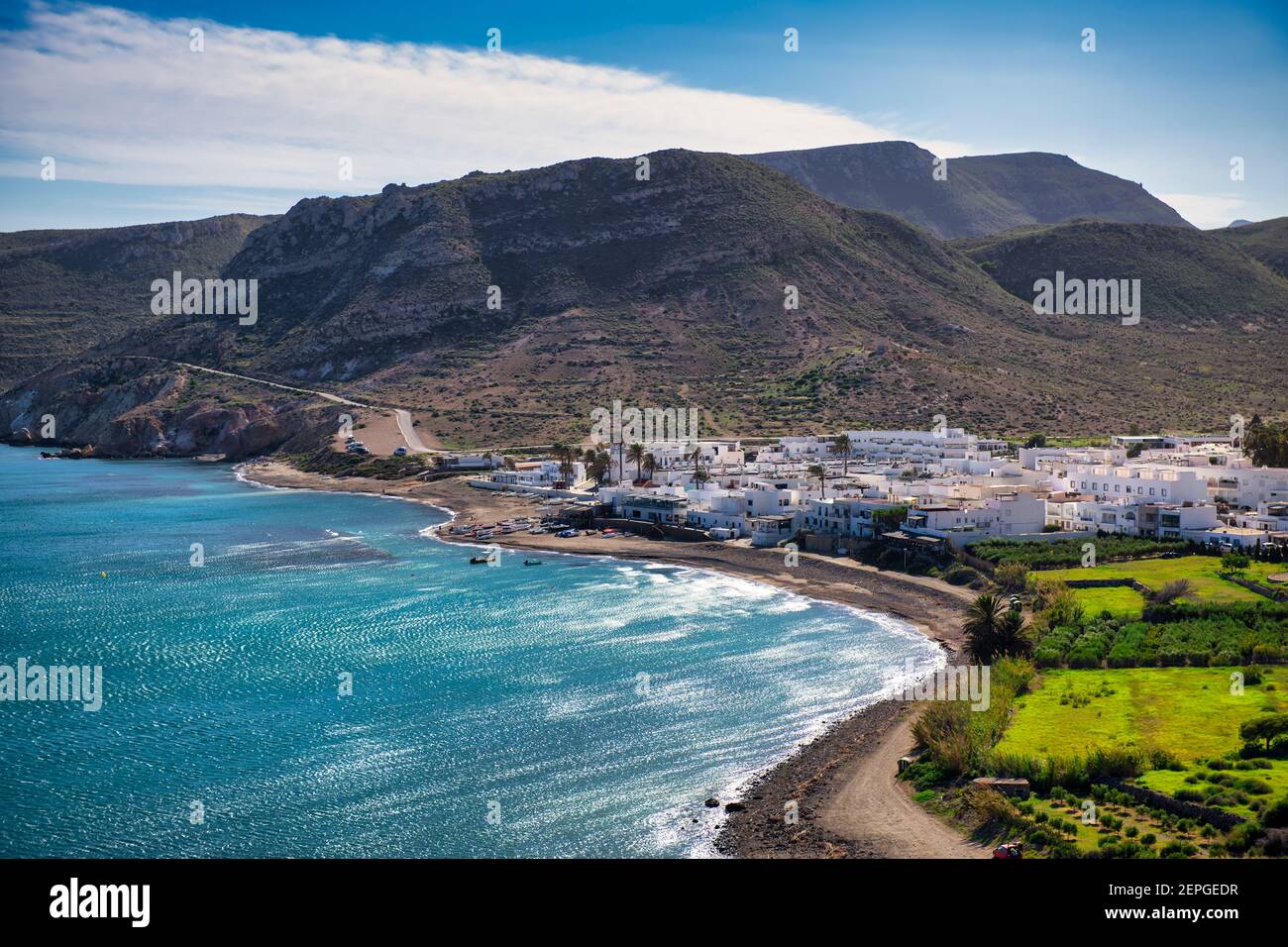 Village between mountains, belonging to Nijar, Almeria. Las Negras is a  paradise bathed by the waters of the Mediterranean. High quality  photography Stock Photo - Alamy