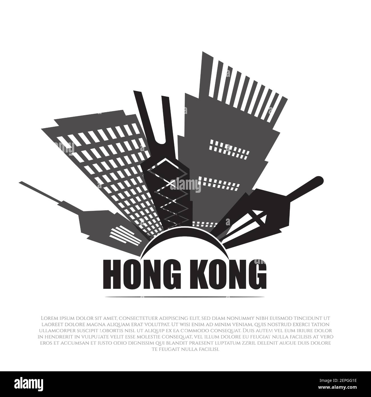 City view of hongkong with paper cut style for apps or website Stock Vector
