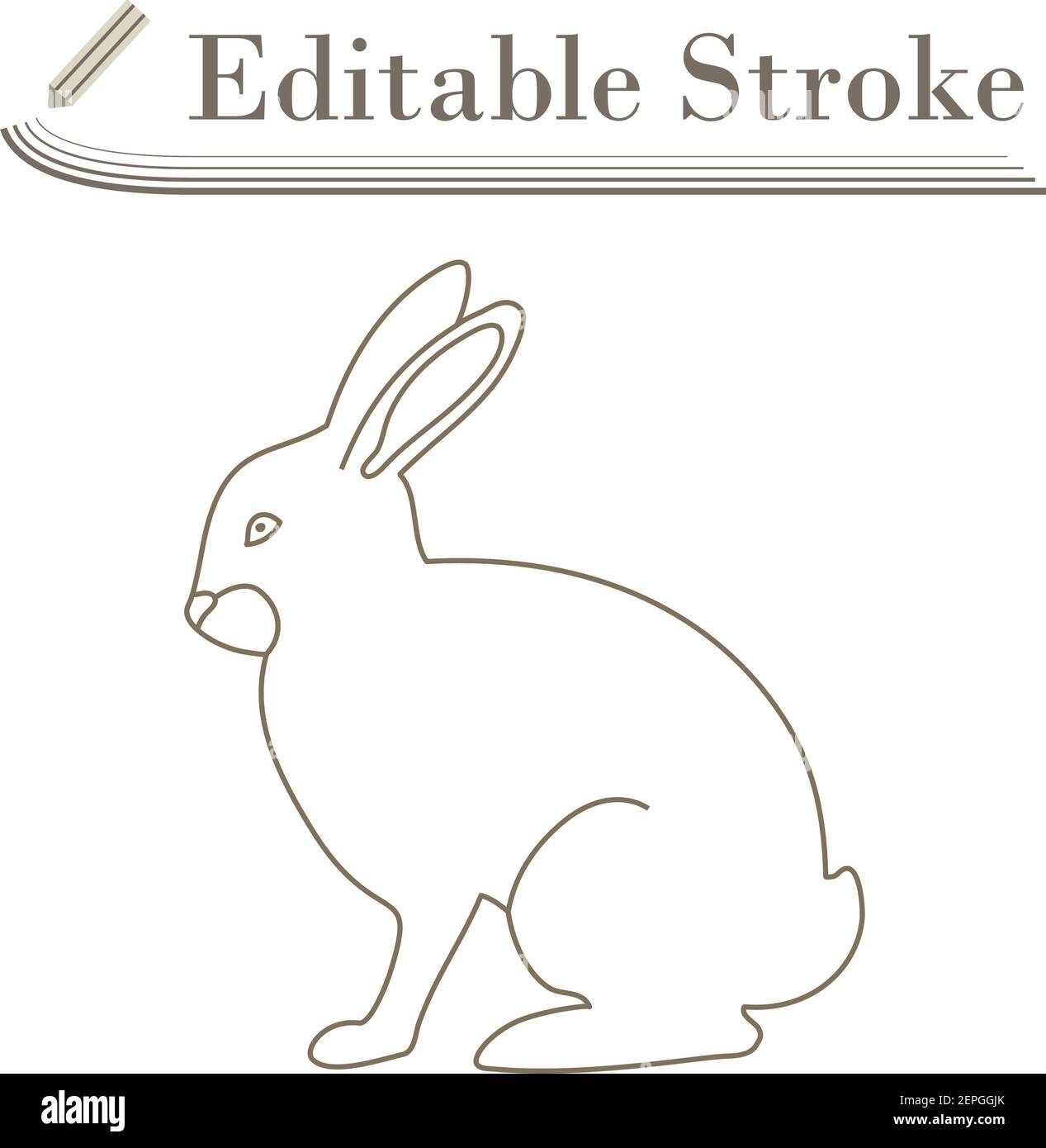 Easter Rabbit Icon. Editable Stroke Simple Design. Vector Illustration ...
