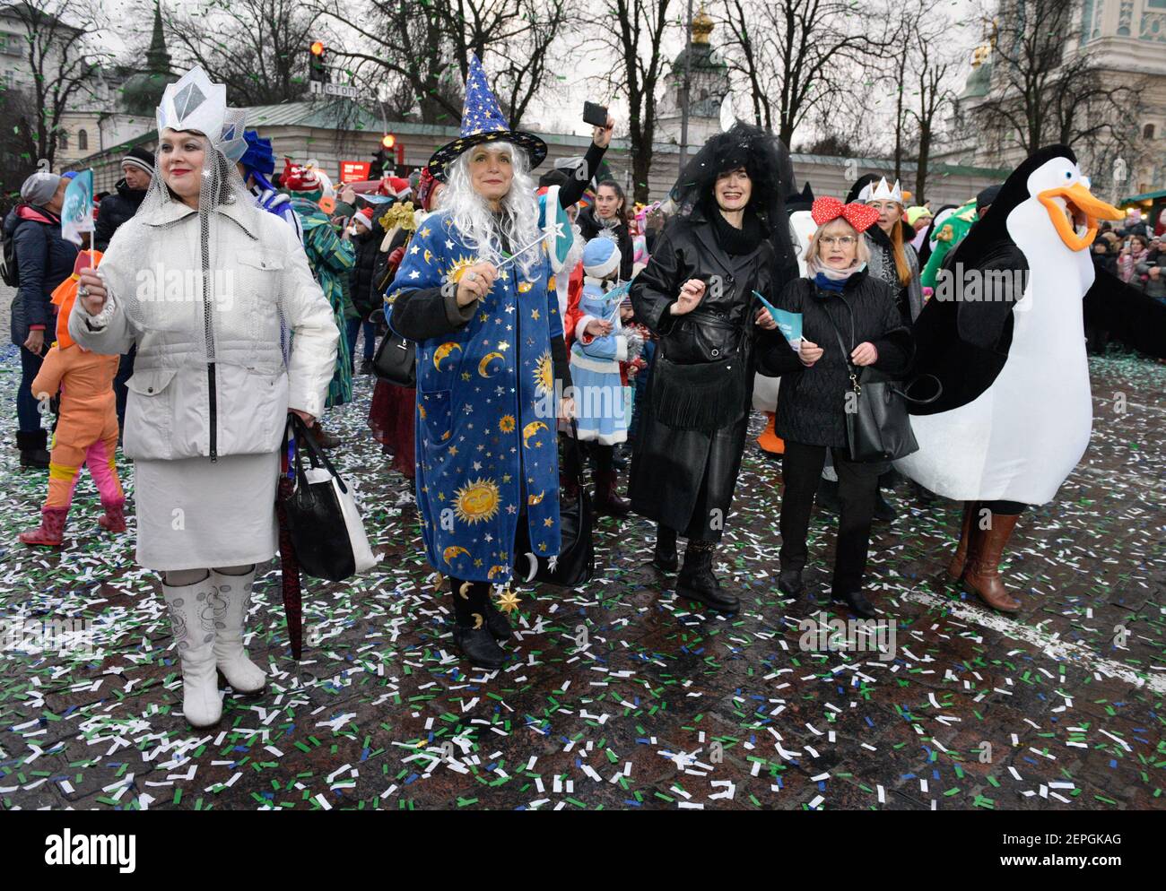 Fairy-tale characters dressed in various costumes during the first New Year  parade. (Photo by Maksym Polishchuk / SOPA Images/Sipa USA Stock Photo -  Alamy