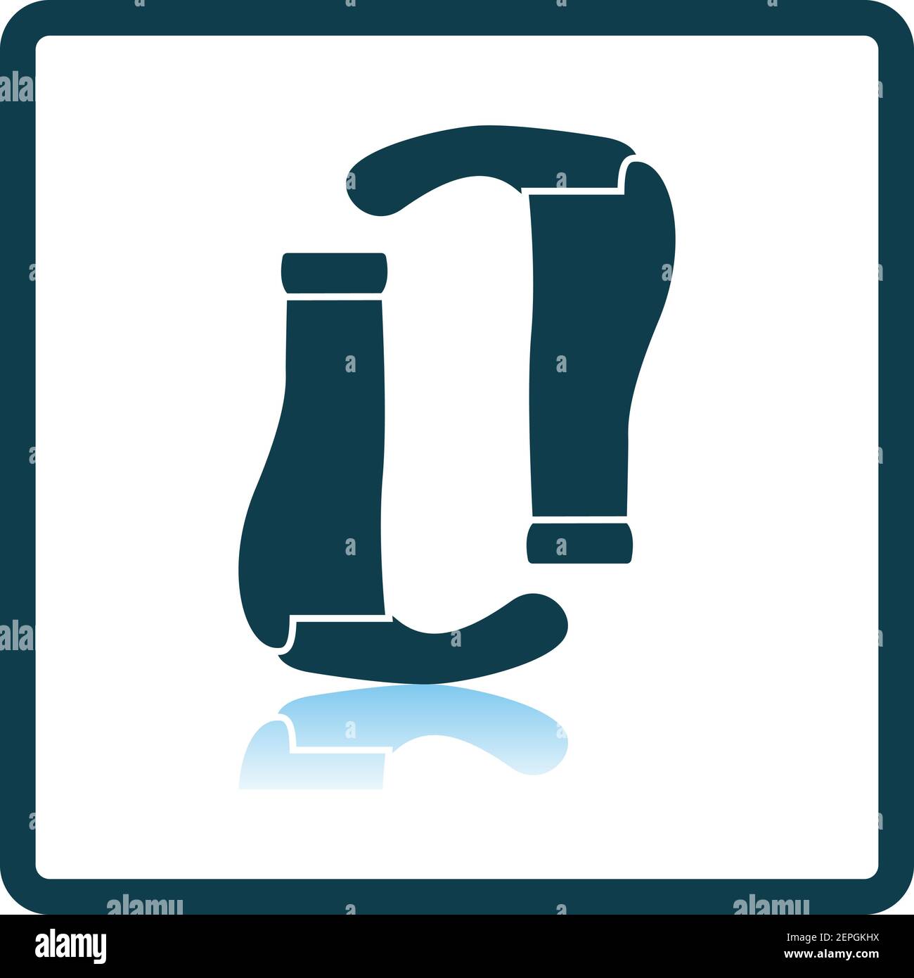 Bike Grips Icon. Square Shadow Reflection Design. Vector Illustration. Stock Vector