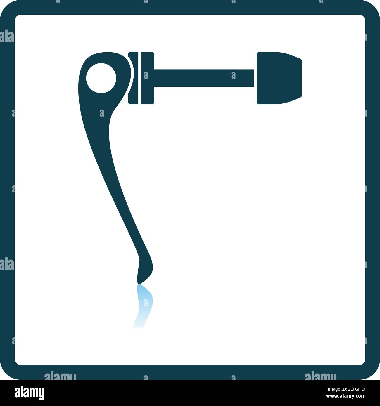 Bike Quick Release Icon. Square Shadow Reflection Design. Vector Illustration. Stock Vector