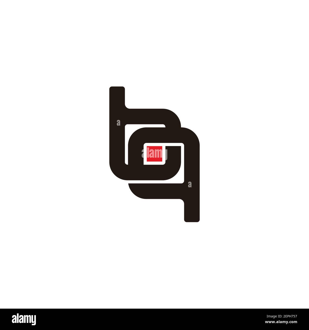 letter bq connection square dot geometric design vector Stock Vector