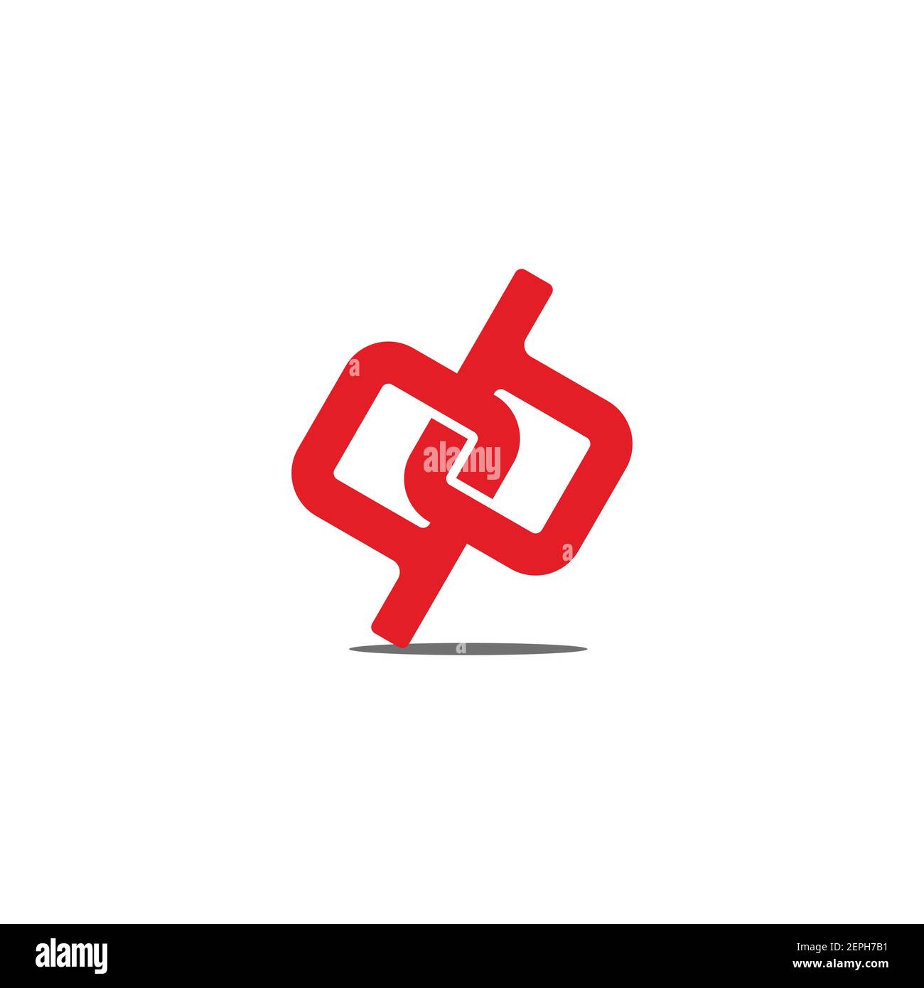 letter bq square links shadow geometric design vector Stock Vector