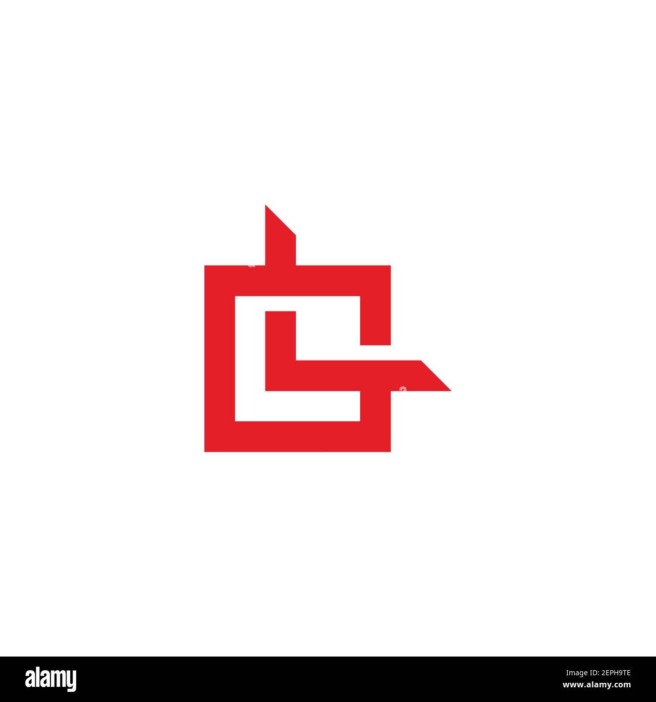 abstract letter gl simple square lines overlapping logo vector Stock Vector