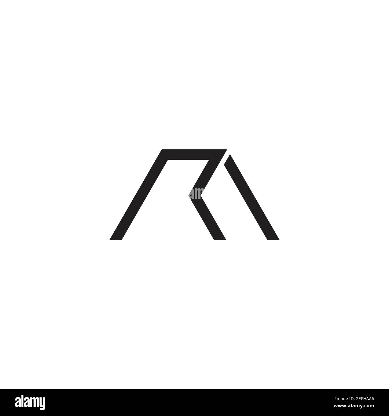 abstract letter rm simple geometric line logo vector Stock Vector