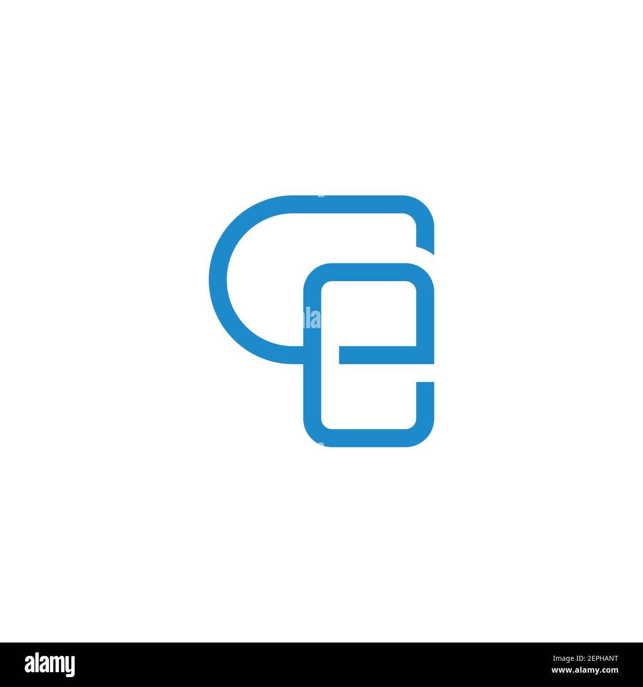 letter ce simple linked line geometric flat logo vector Stock Vector