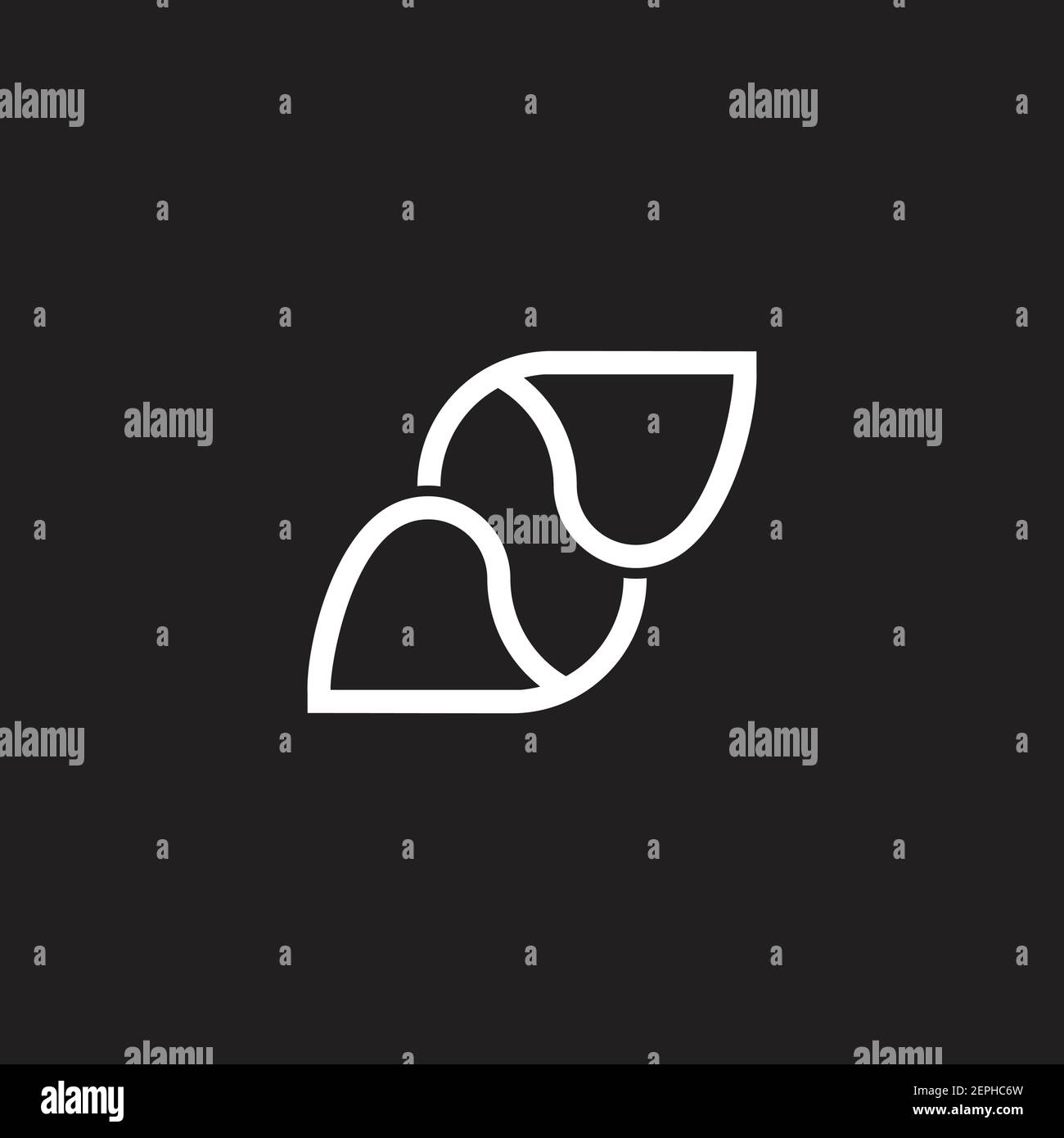 abstract letter s linked curves linear simple logo vector Stock Vector