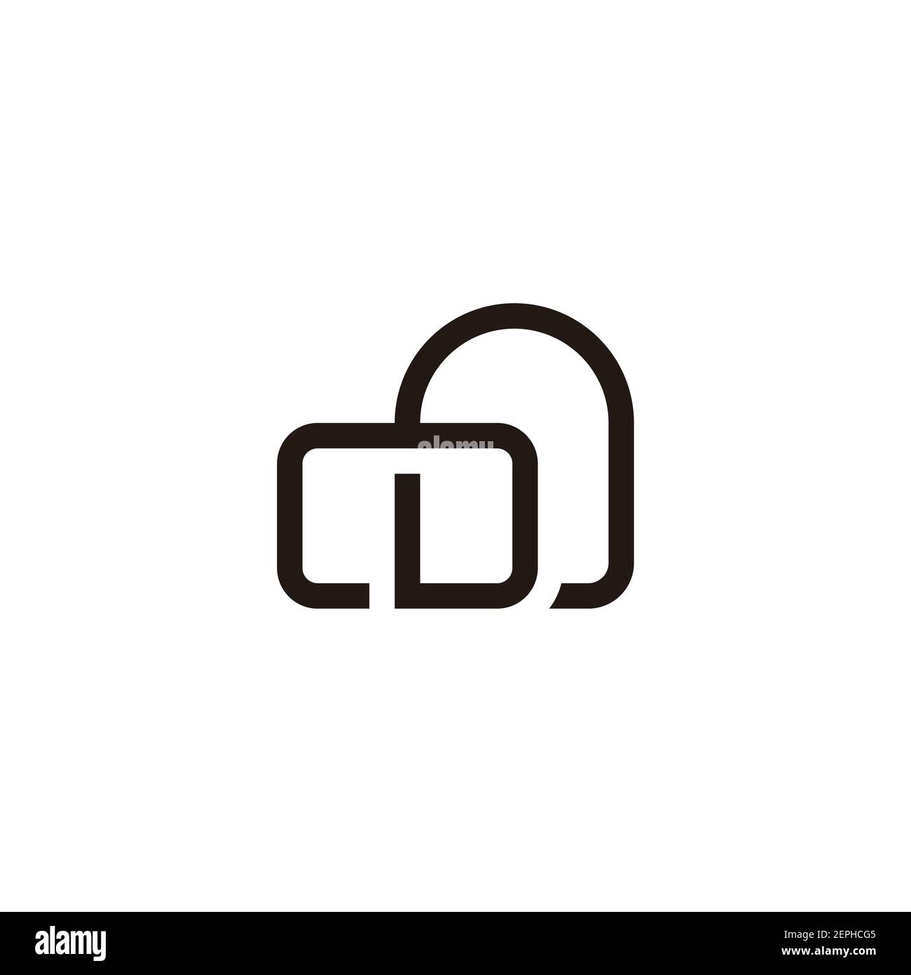 letter mn simple linked line geometric flat logo vector Stock Vector