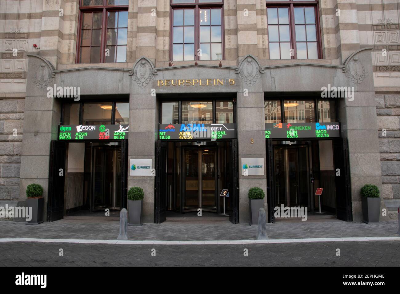 Entrance Euronext Building At Amsterdam The Netherlands 24-2-2021 Stock Photo