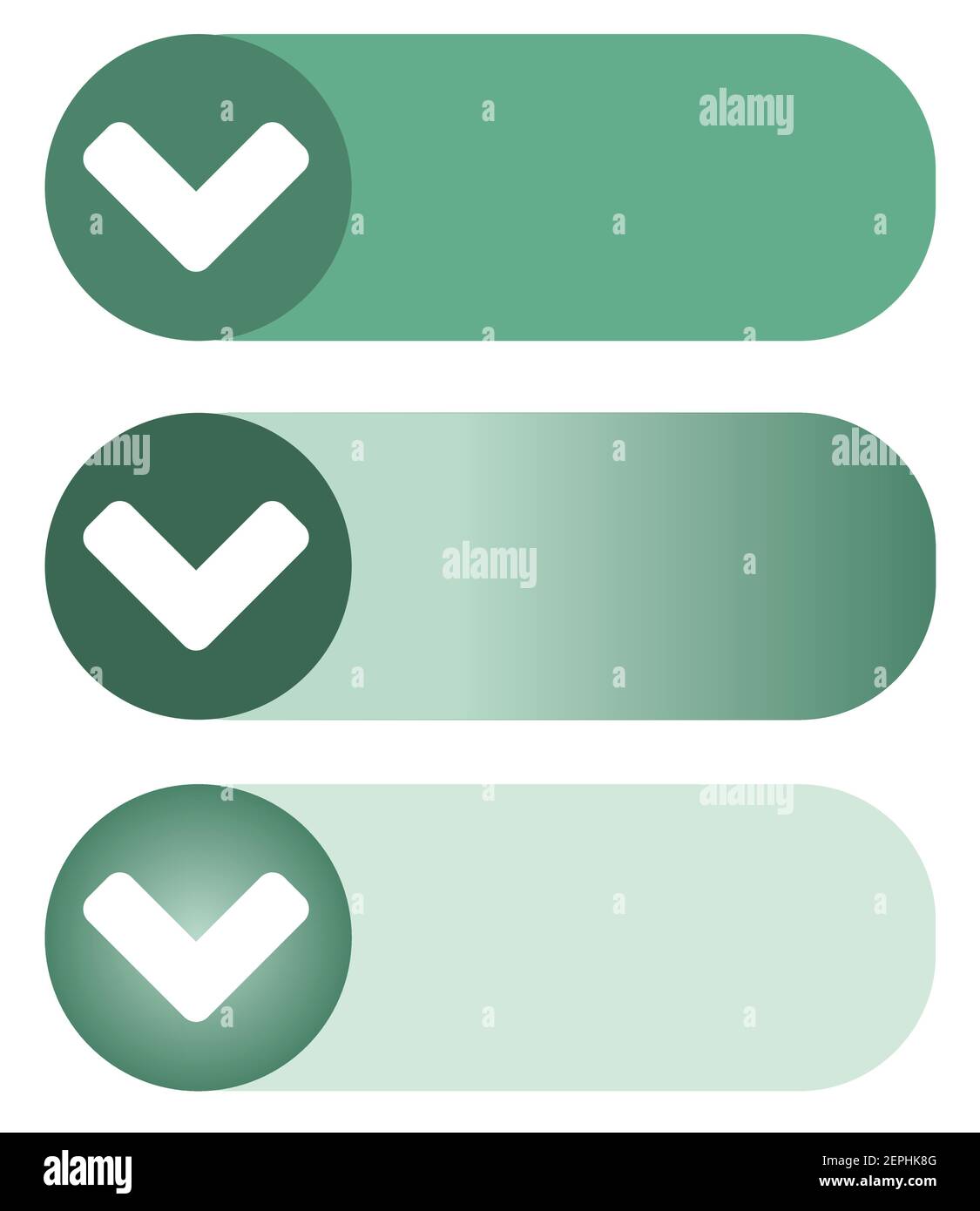 Switch bar icon three variants green color white background Stock