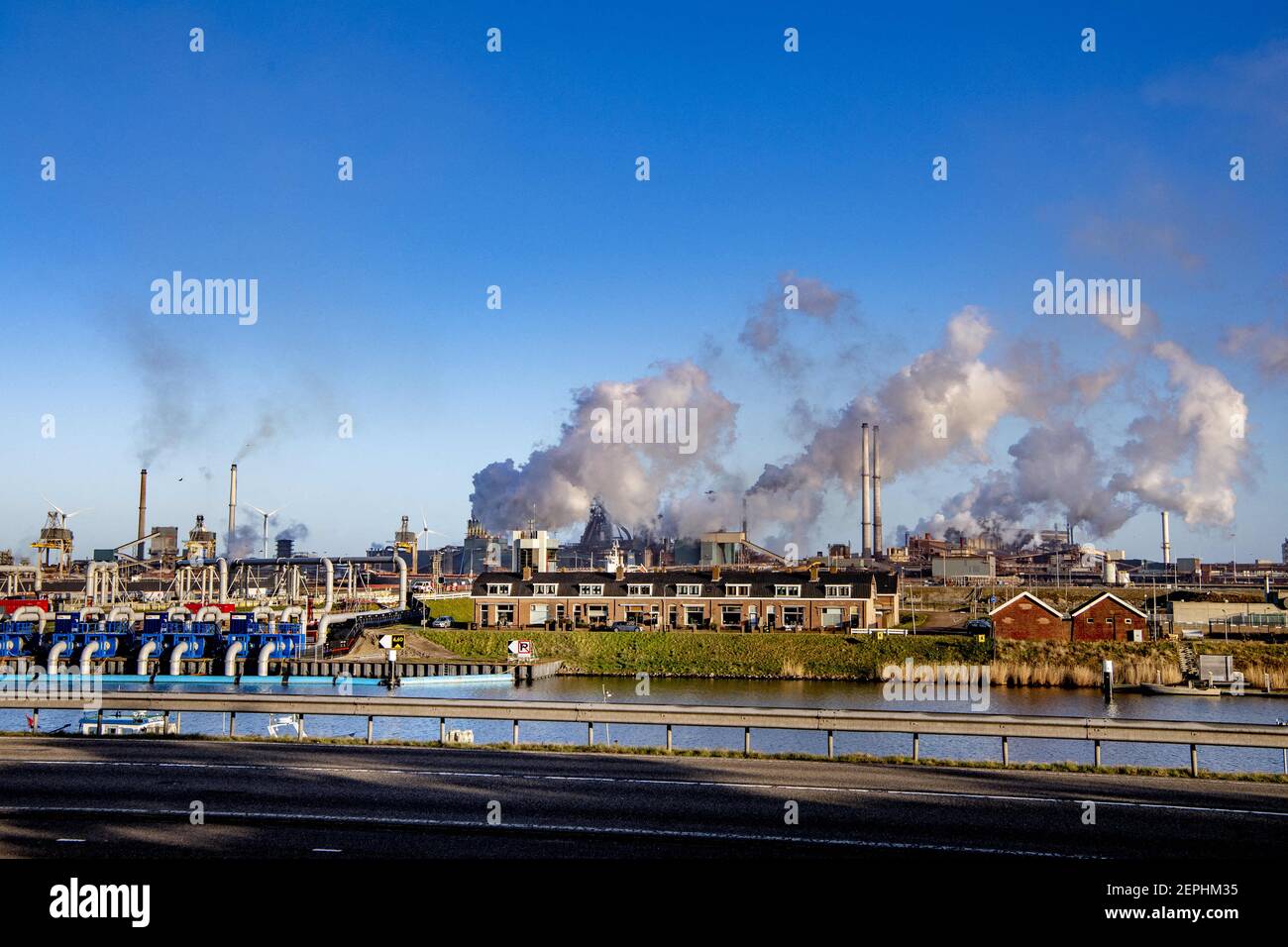 Tata Steel Plant Ijmuiden Holanda Foto de archivo - Imagen de