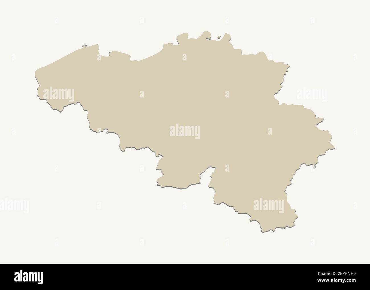 Isometric map of Belgium. 3d map Belgium vector design illustration. Outline national state politics map. Stock Vector