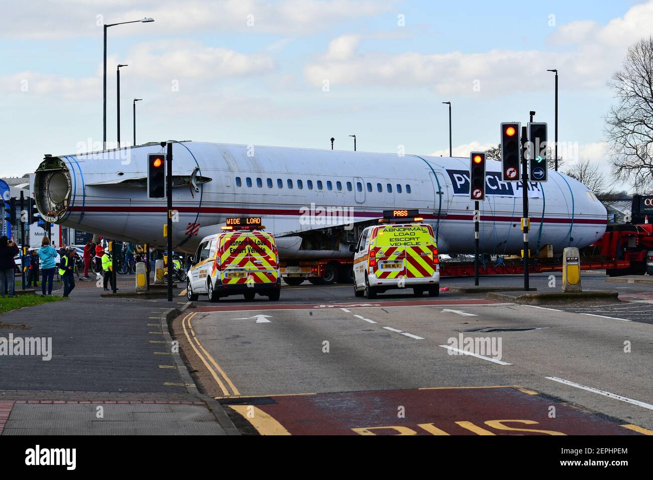 Bristol, UK. 27th Feb, 2021. The Boeing 727 travelled from the Cotswold