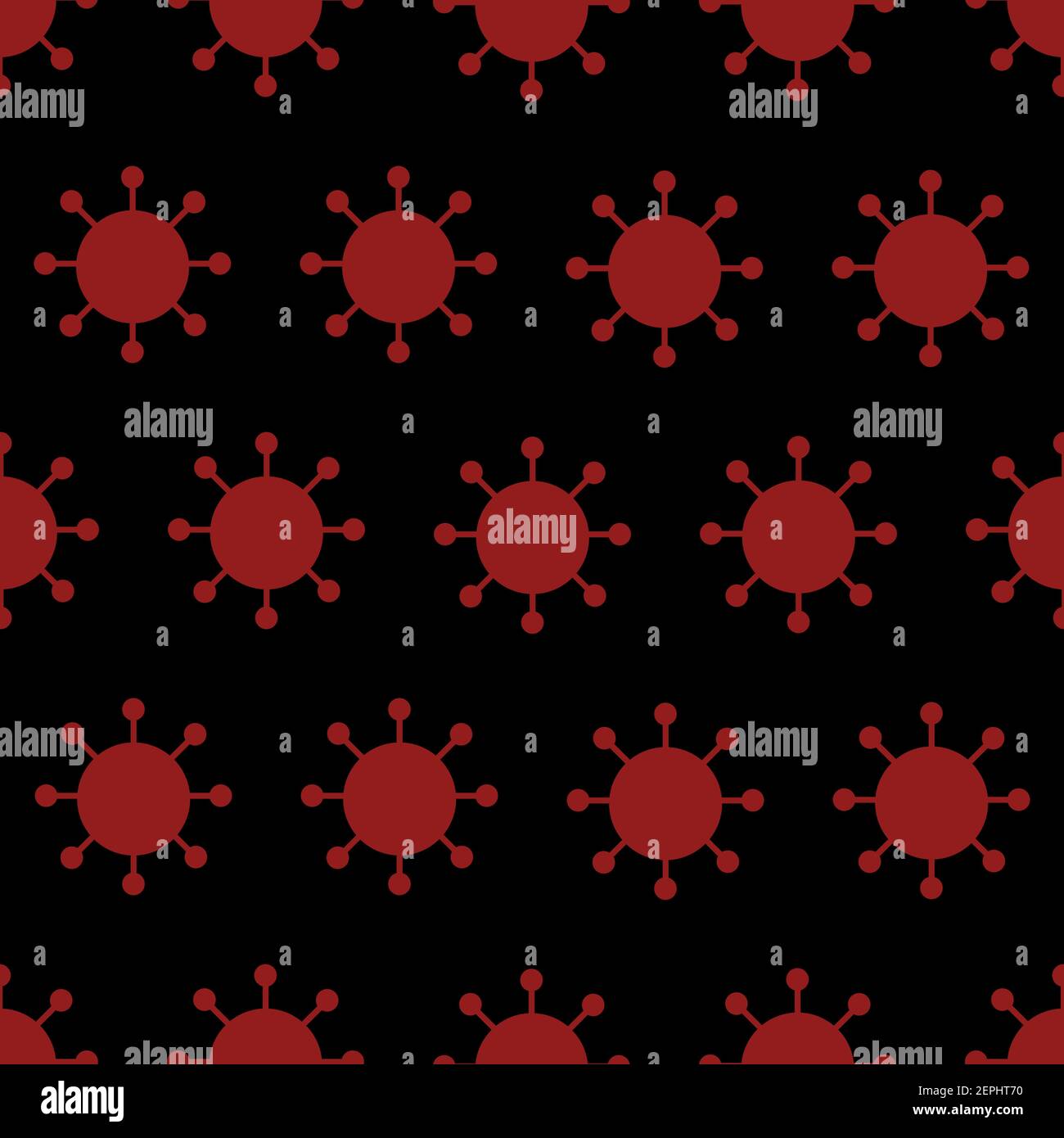 Covid 19 seamless pattern background red and black Stock Vector