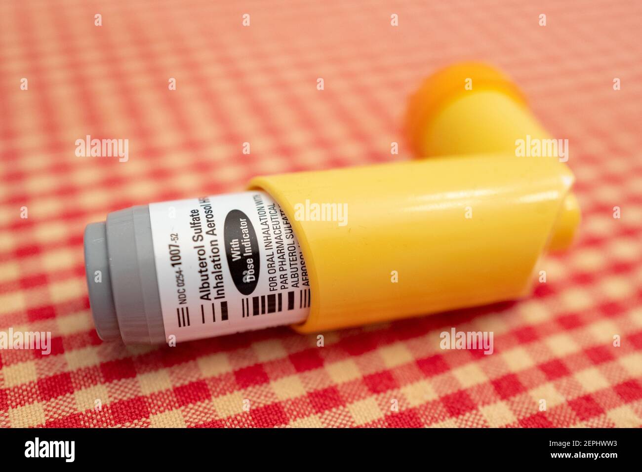 Albuterol sulfate inhaler, commonly used in the treatment of asthma as