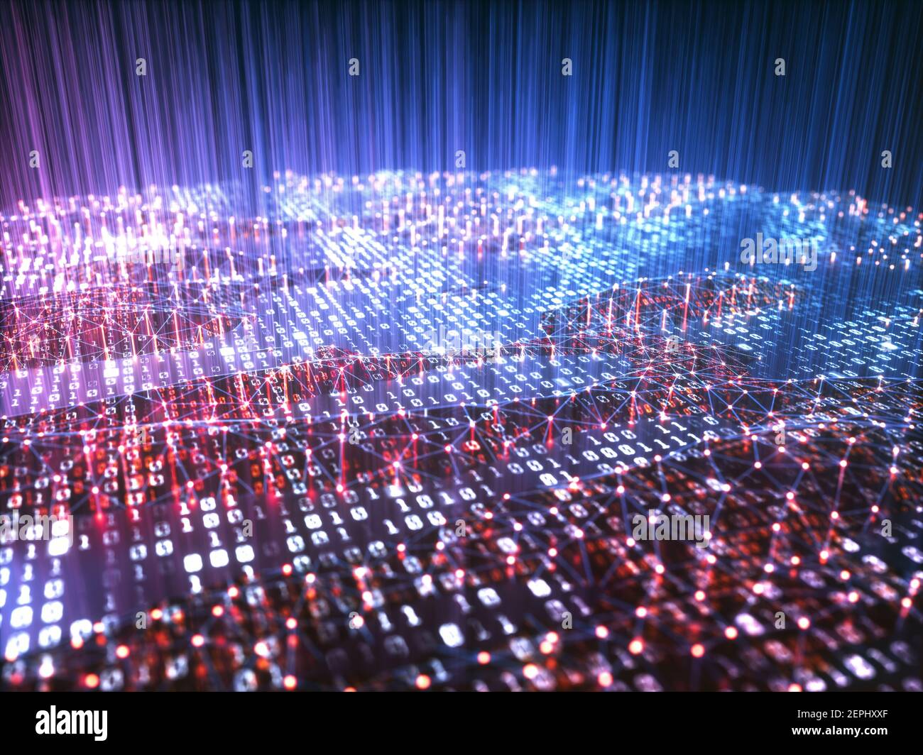 Abstract background of binary codes. Technology concept 3D illustration. Stock Photo