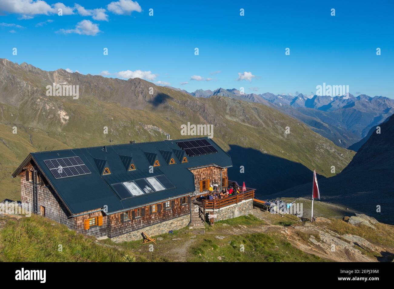 Badener Hütte alpine refuge. Frossnitztal valley. Venediger mountain group. Osttirol. Austrian Alps. Europe. Stock Photo