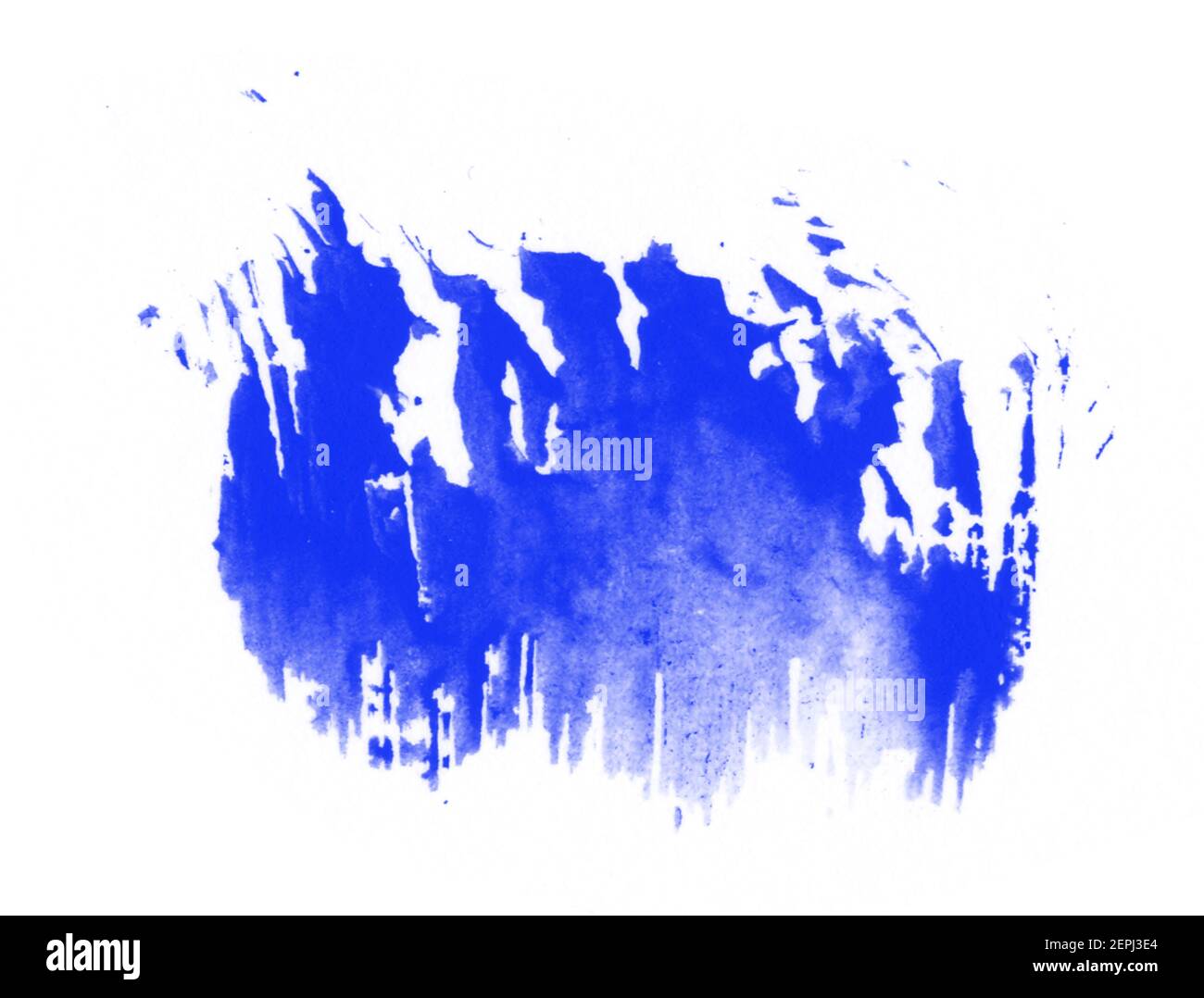 Beautiful blue paint stains brush background Stock Photo