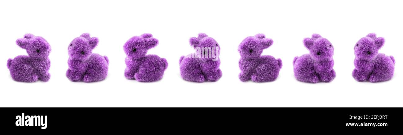 Easter bunnies against white background Stock Photo