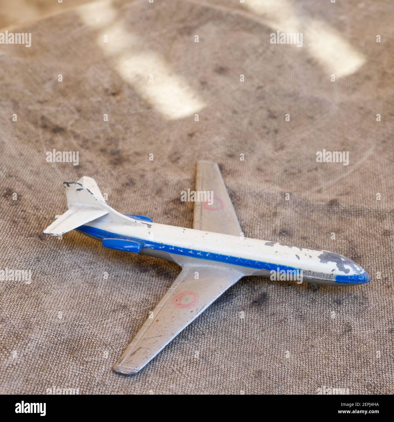 French plane "Caravelle", vintage metal toy, France, circa 1960 Stock Photo  - Alamy