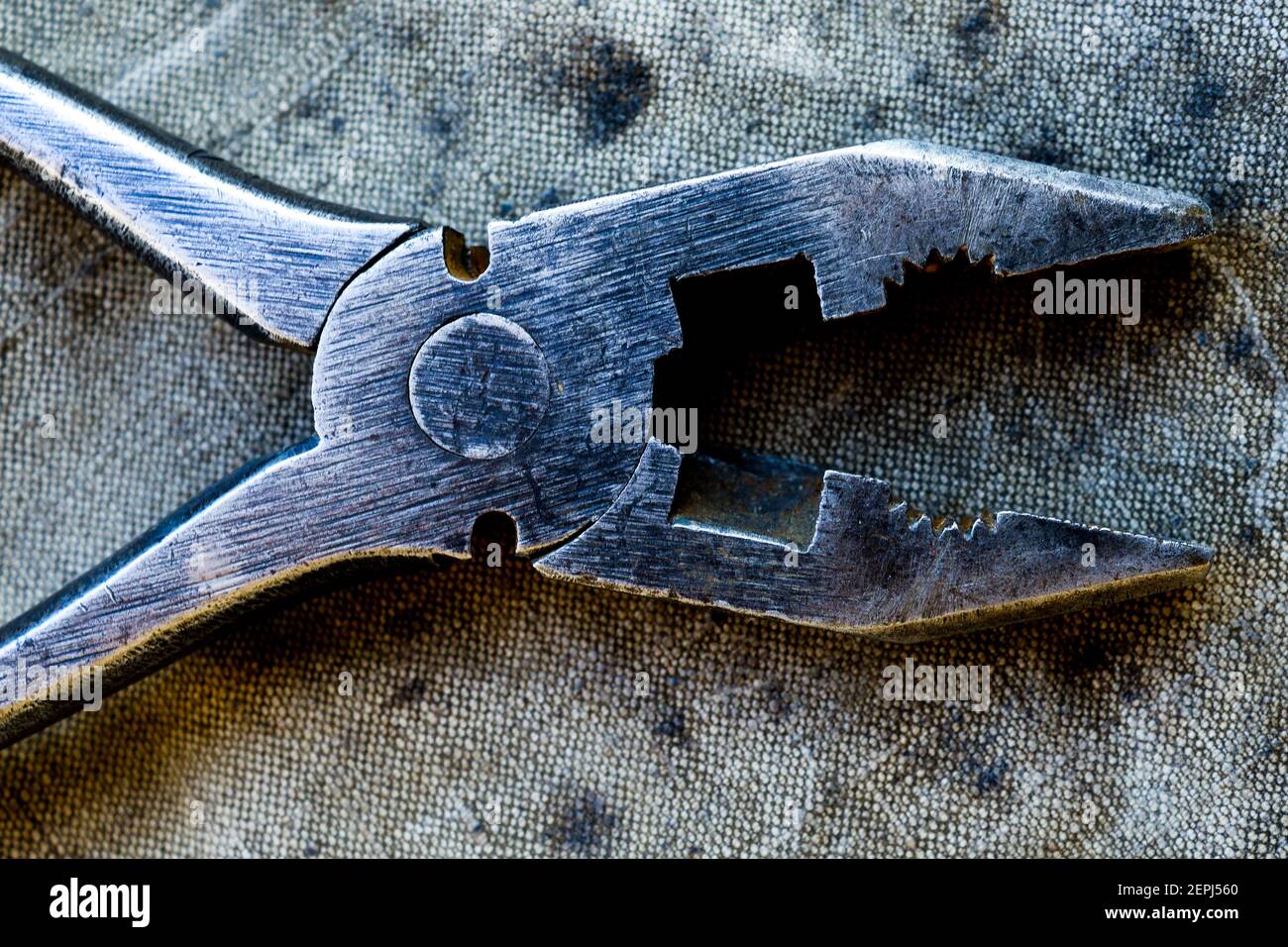 Clamp, old tool dated 1917, France Stock Photo Alamy