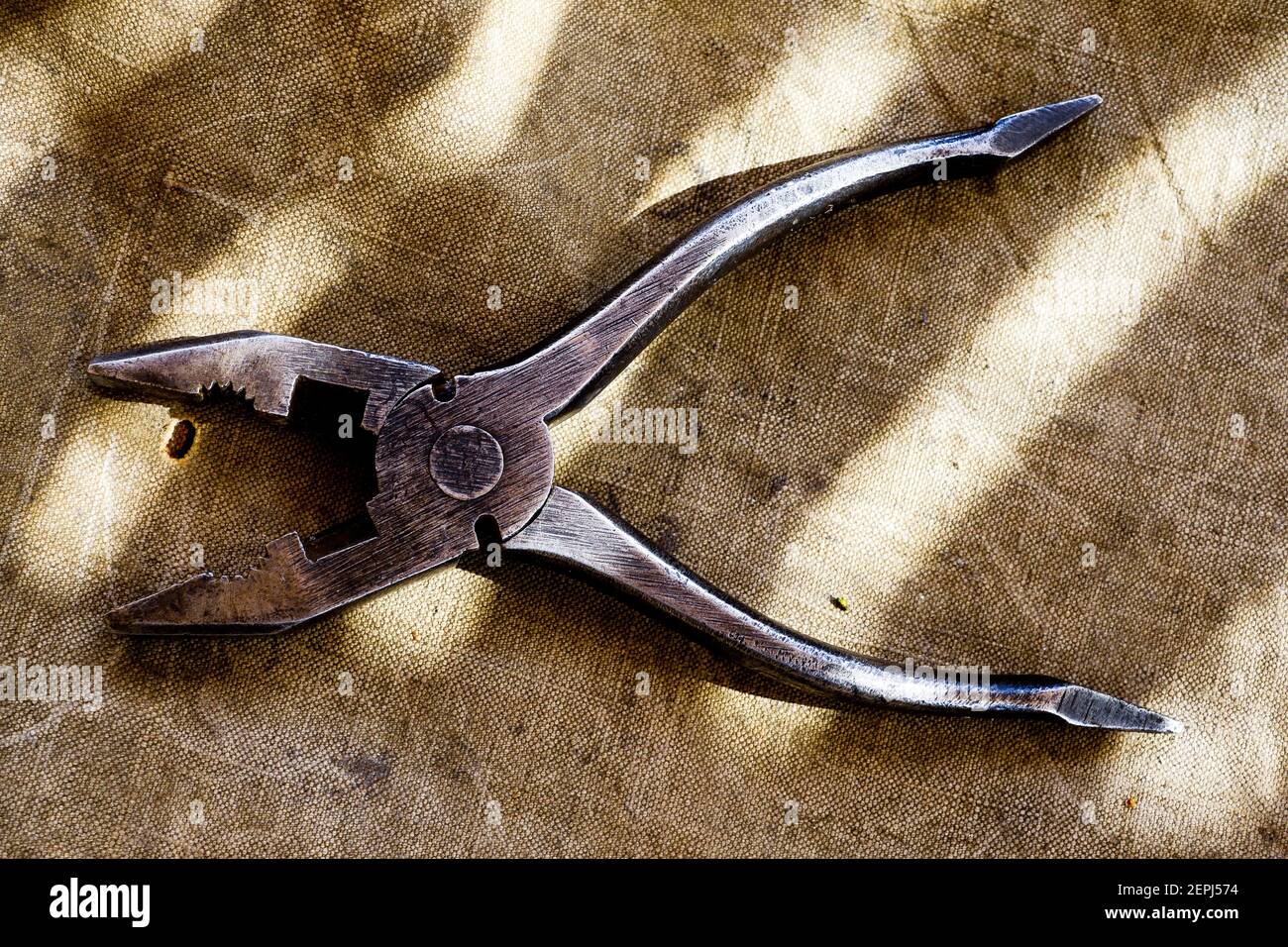 Clamp, old tool dated 1917, France Stock Photo Alamy