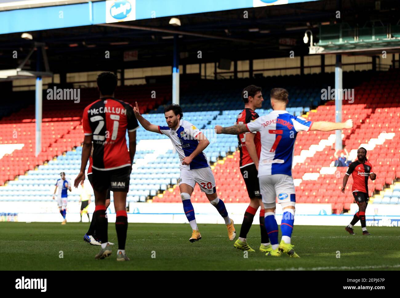 27th February 2021 Ewood Park Blackburn Lancashire England English Football League Championship Football Blackburn Rovers Versus Coventry City Ben Brereton Of Blackburn Rovers Celebrates After Scoring In The 27th Minute To Give