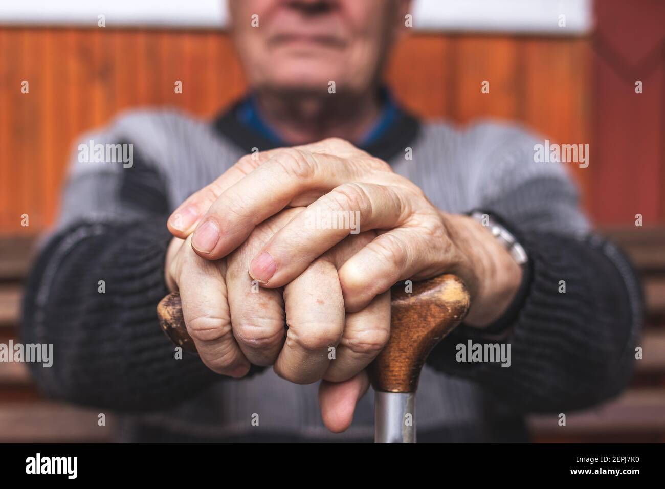 Old man with cane hi-res stock photography and images - Alamy