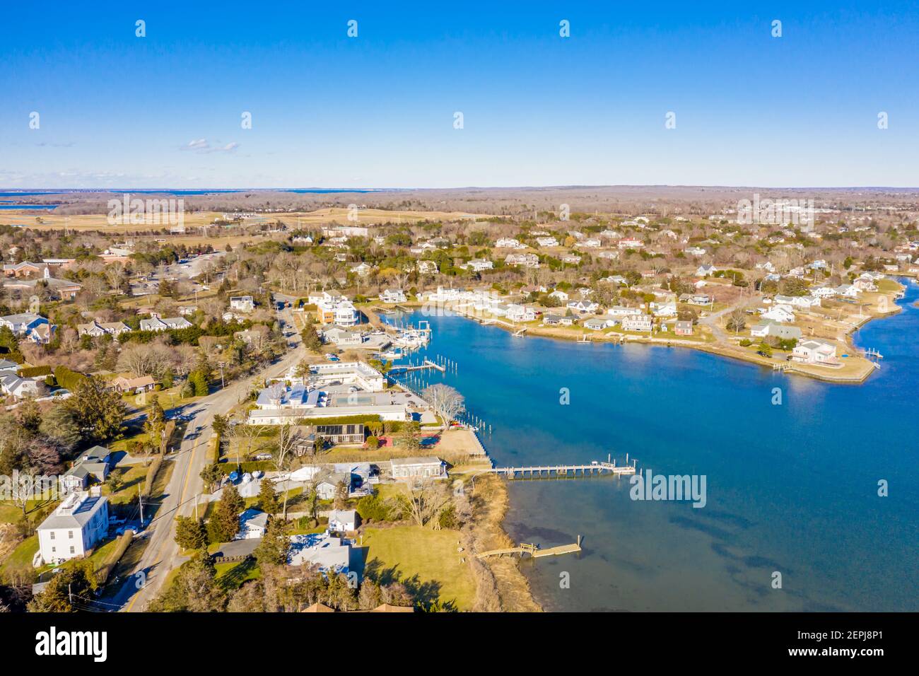 aerial view of of Little neck road and vicinity, southampton, ny Stock