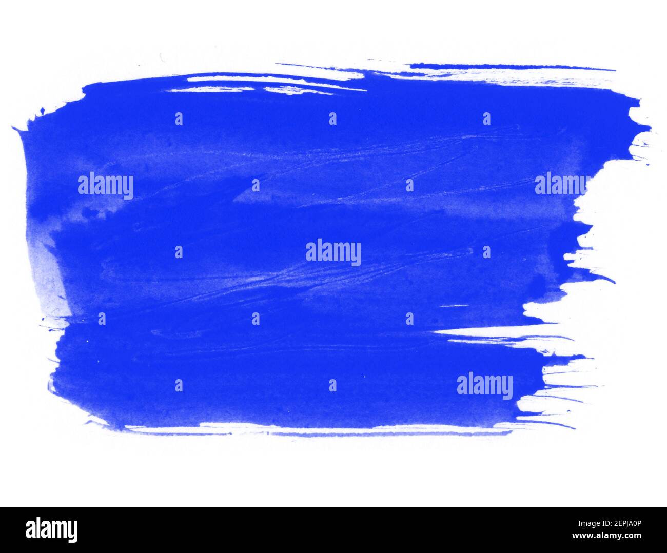 Blue paint stroke brush isolated on white Stock Photo - Alamy