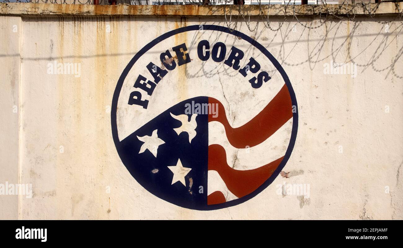 Monrovia, Liberia Africa Peace Corp office building. Poverty and civil