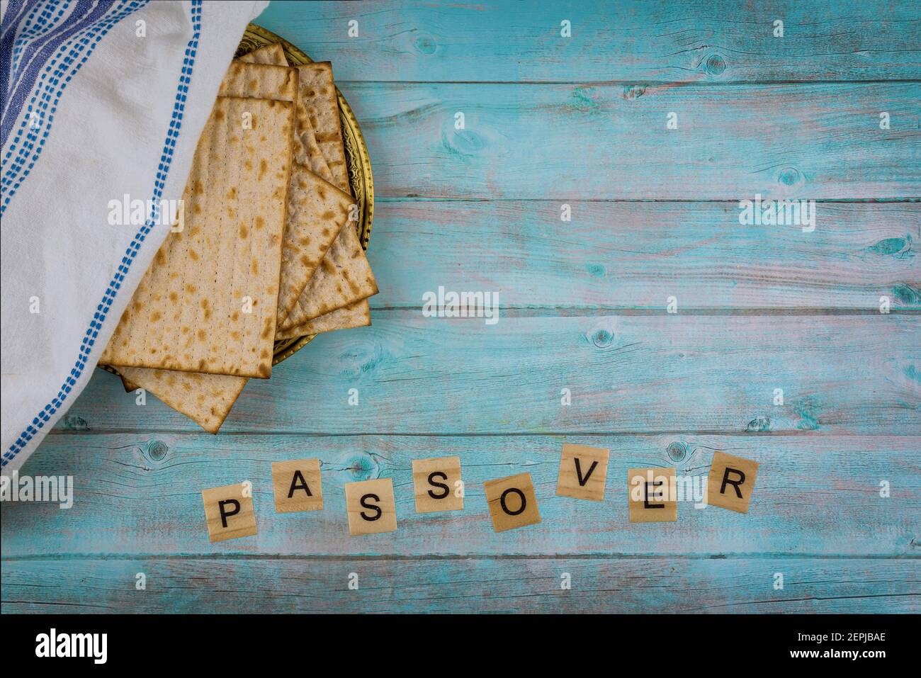 Jewish family celebrating passover matzoh jewish unleavened bread ...