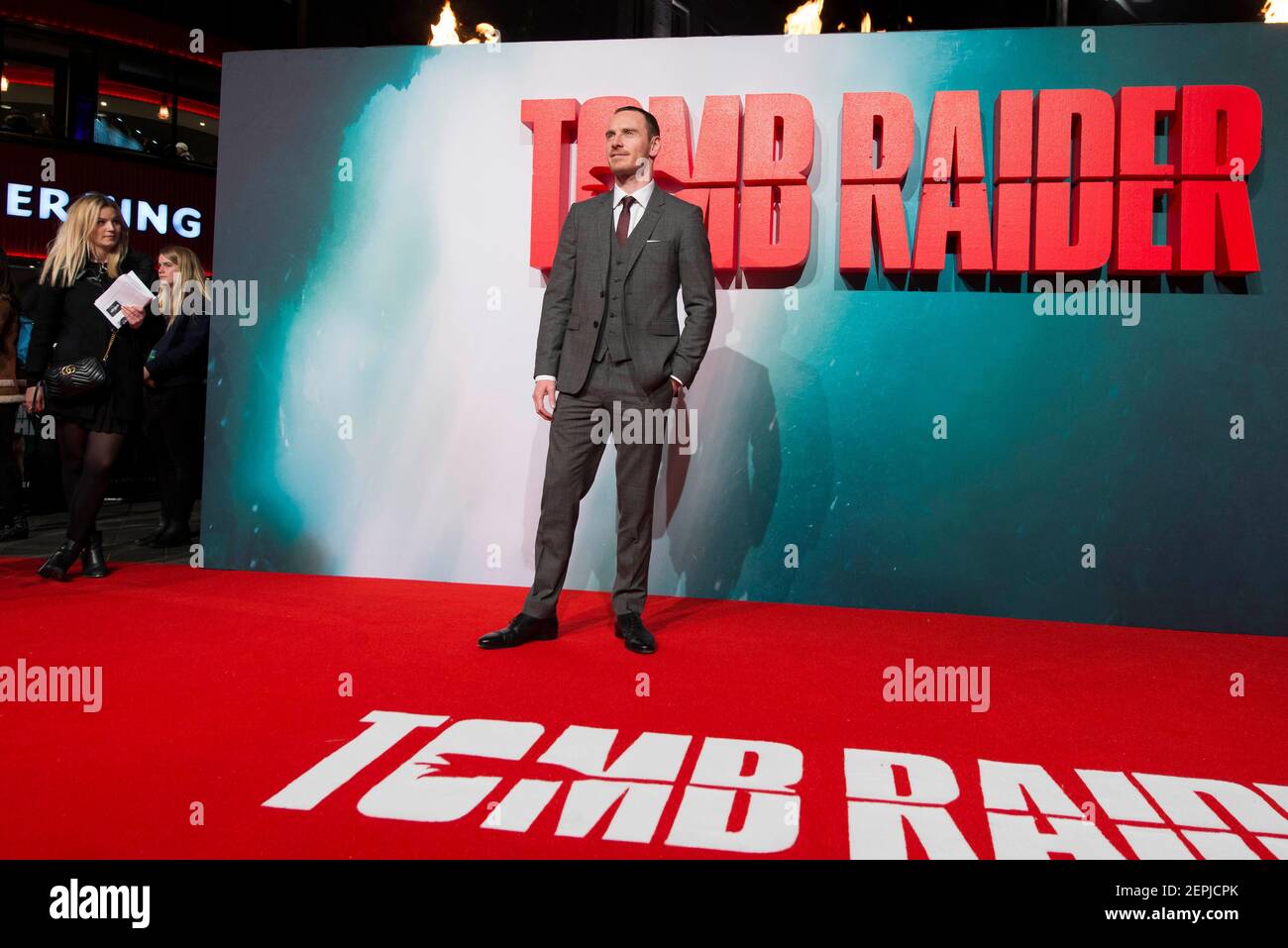 Michael Fassbender attends the Tomb Raider European Premiere at the Vue West End, London.  Picture date: Tuesday 6th March 2018.  Photo credit should read:  David Jensen Stock Photo