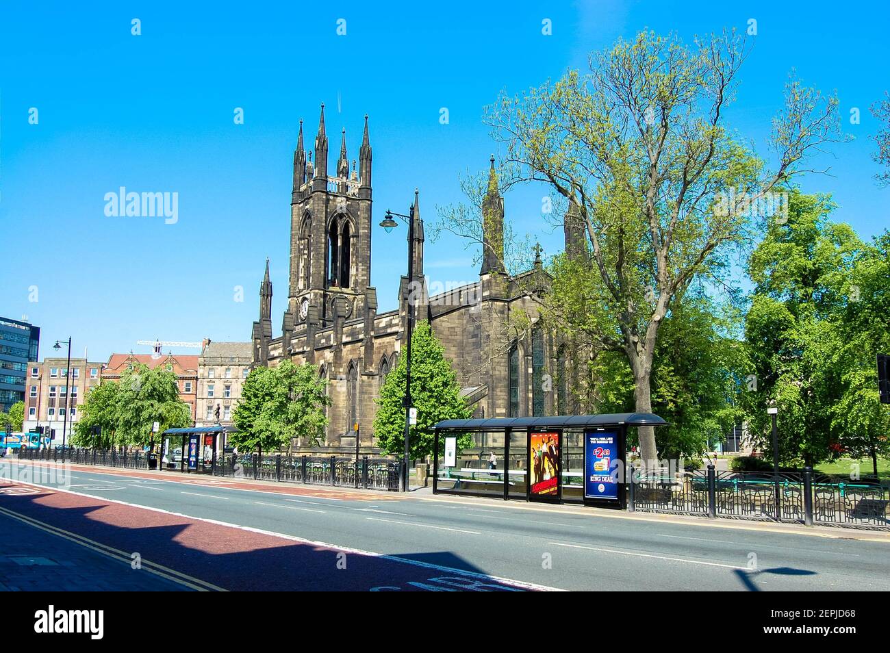 newcastle-cathedral-uk-signs-spire-tower-famous-saint-nicholas-patron